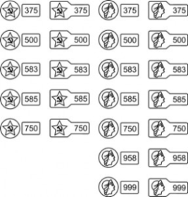 925 Standard - aranyozott ezüst, amelyben az ár grammonként termék