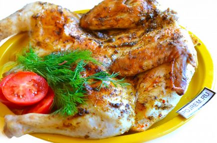 A csirkét a sütőbe - lépésről lépésre recept, hogyan kell főzni fotókkal