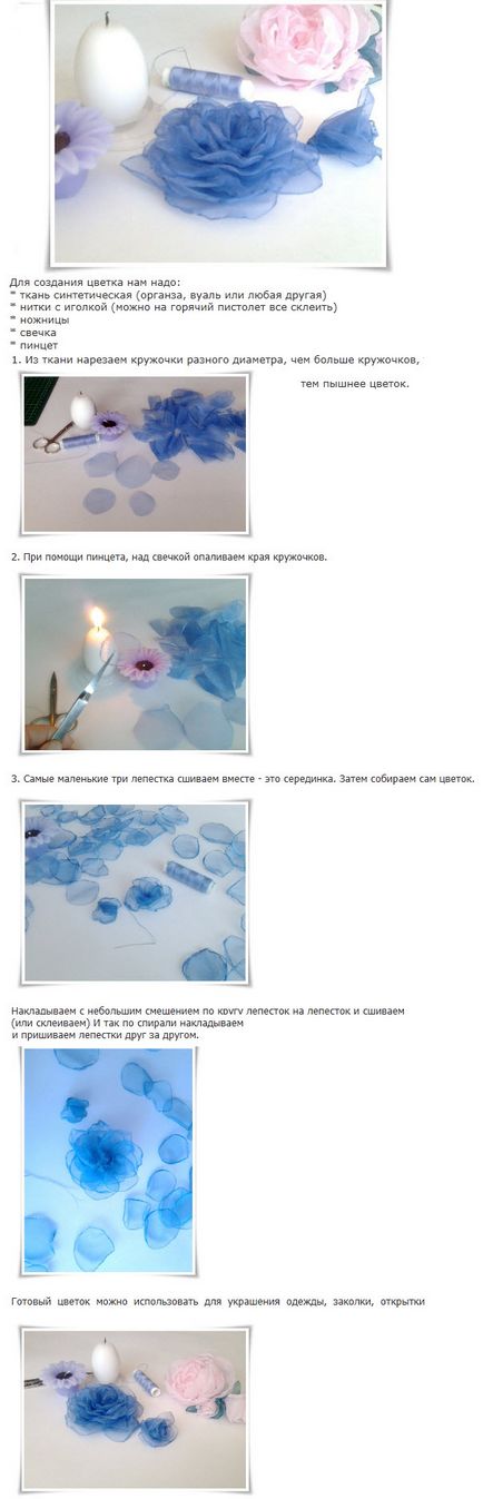 Virágok organza kezük (csokor műkertészeti) (kar) Virágok organza kezük (csokor műkertészeti)