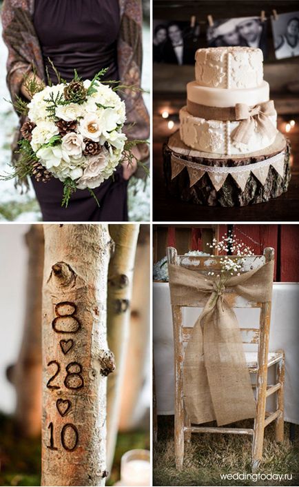 A dekoráció és a design esküvő rusztikus