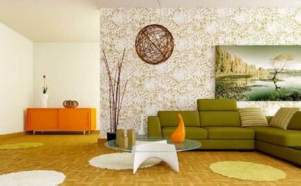 A design a falak a nappaliban - 35 képek, fali dekoráció