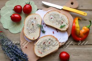 Loaf töltött konzerv hal recept egy fotó