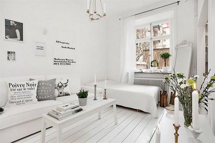 Nappali és hálószoba egy szobában 75 fotók, rendezési és design ötleteket
