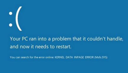 Fix kernel adatok Inpage hiba probléma windows