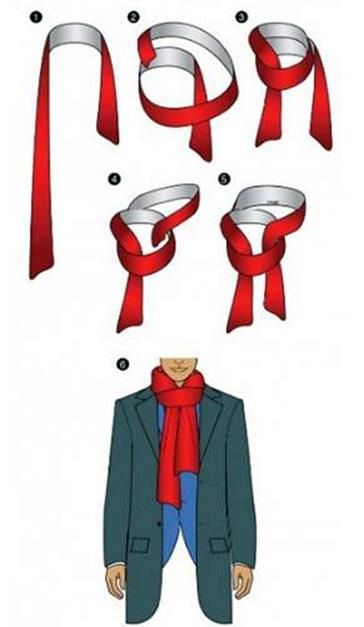 Milyen szép nyakkendő és sál viselése a férfiak, beleértve a kabát, a kötés a saját kezét