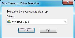 Hogyan tisztítható rendszer lemez törlése, elavult frissítés a Windows 7 SP1, Windows rendszerű