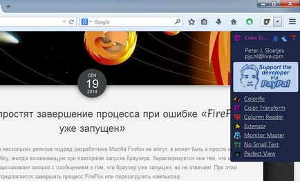 Mozilla Firefox színe megváltozik téma minden oldalon