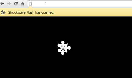 Az összeomlás a plugin az Adobe Flash Player mozile 1