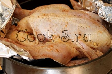 Csirke sült fólia - lépésről lépésre recept fotókkal, csirke ételek