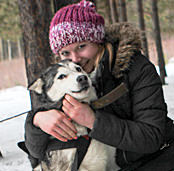 A kennel szánhúzó kutyák Elbrus