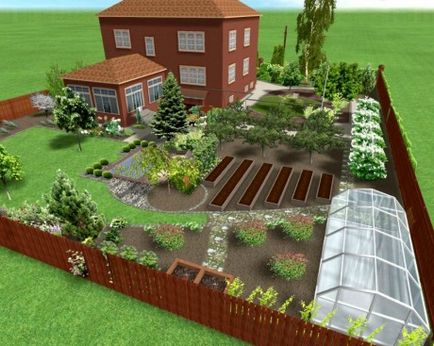 Kert tervezési és a háztáji kert elrendezése példák egy kis telket