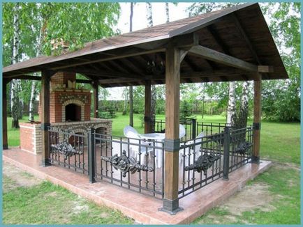 Kerti pavilonok, grill grill és sütő nyári konyha a kezével, rajzok, tervek, fotók Videó (barbecue) Kerti pavilonok, grill grill és sütő nyári konyha a kezével, rajzok, tervek, fotók, videók