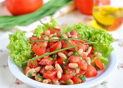 Bean saláta paradicsom - egy recept lépésről lépésre fotók
