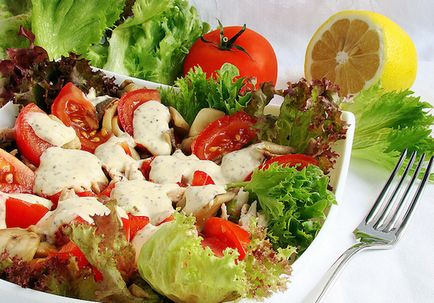Saláta csirkével és shaminonami receptek képekkel
