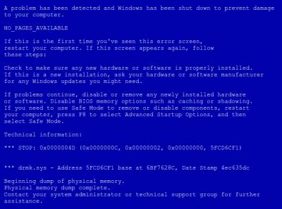 Kék halál a Windows 7 - mi a teendő - hibakódok