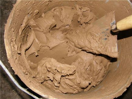 Készítmény agyag vakolat arányban homok, cement, fűrészpor