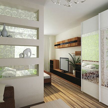Modern design hálószoba nappali, rendezési ötletek, fotók belső hálószoba nappali, valamint