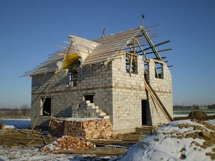 Épület egy házat a hab blokkok