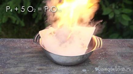 Kémiai tapasztalat spontán égés papír foszfor