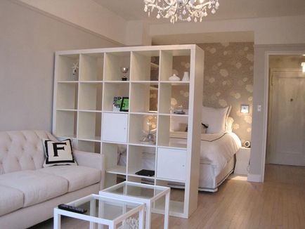 Zónák a szoba egy hálószoba és nappali (90 fotó) - Így a helyes választás