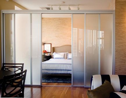 Zónák a szoba egy hálószoba és nappali (90 fotó) - Így a helyes választás