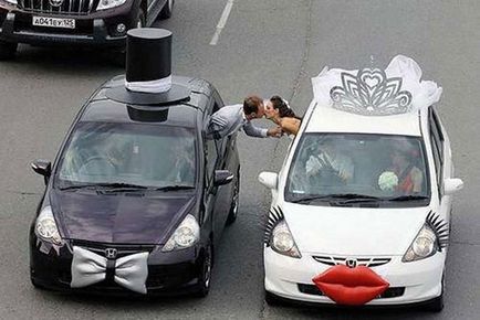 10 ötletek, hogyan kell díszíteni az autót egy esküvői fotó c