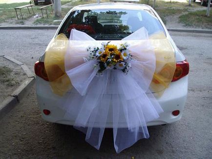 10 ötletek, hogyan kell díszíteni az autót egy esküvői fotó c