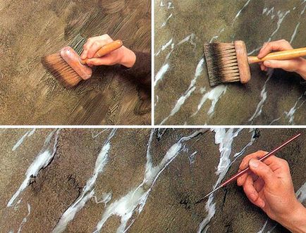 Dekoratív festés a falakon a kezüket különböző technikákat festék alkalmazása (fotó, videó)