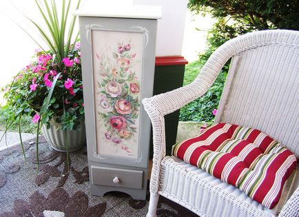 Decoupage bútorok saját kezűleg, az ötlet a festés és a helyreállítás stílusban Shabby-chic, vintage, és Provence