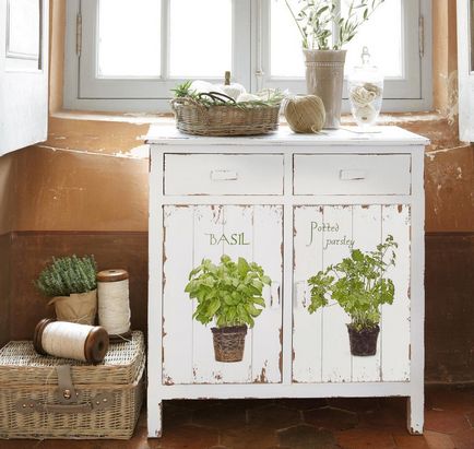 Decoupage bútorok saját kezűleg, az ötlet a festés és a helyreállítás stílusban Shabby-chic, vintage, és Provence