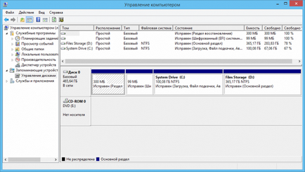 A Lemezkezelés segédprogram a Windows 8