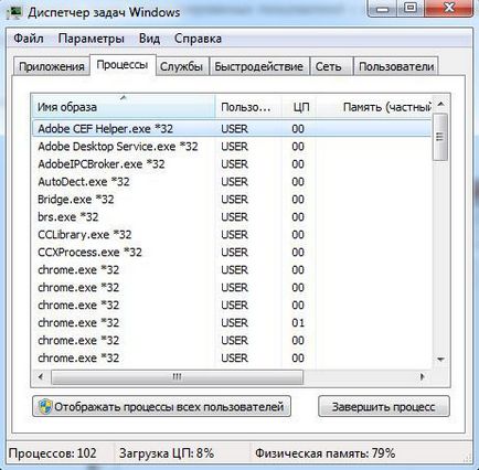 Milyen folyamatok lehet kitölteni a Task Manager (nem tölti ki az eljárás Task Manager, amely a lemezt a 100 kikapcsolható) Milyen folyamatok be lehet fejezni a Task Manager