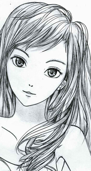 Hogyan kell felhívni anime lány arca fokozatosan ceruza, lessdraw