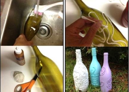 Hogyan kell festeni egy üveg pezsgőt egy esküvő - 5 óra