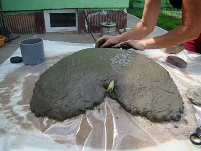 Hogyan készítsünk egy teknős saját kezűleg Kerti cement (beton)