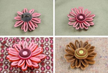 Quilling virágok, hogyan lehet a technika workshop mimóza, margaréták csokor lépésről lépésre, levél kötet