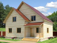 A projektek az árak gerenda házak, projektek faházak fa