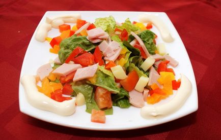 Receptek saláta paprika és sonka, a választás a titkok