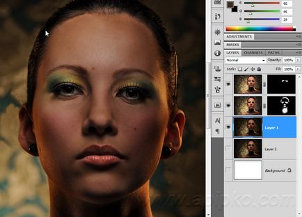 Arc retusálás a Photoshop CS5 részletes lecke - megtakarítás - megölte - a fotó (arc) Arc retusálás a Photoshop CS5 részletes lecke - megtakarítás - megölte - fotó