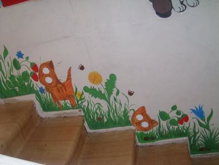 Rajzok a falakon a gyerekszobában - egy fotó érdekes ötlet és színválasztás szabályokat, amikor festi