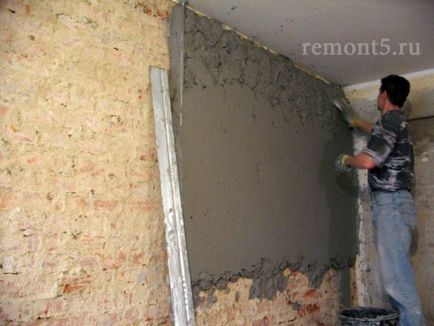 Gipsz falak kezüket, épület portált (Rajz a vakolat réteg) Vakolás falak saját kezűleg, épület portál