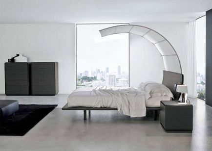 Hálószoba a high-tech stílusban - belsőépítészeti fotó