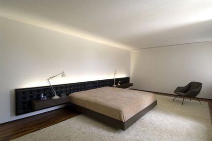 Hálószoba a high-tech stílusban - belsőépítészeti fotó