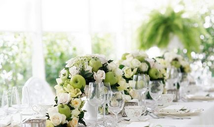 Esküvői virágkötészet vagy a virágok, mint a fő dekoráció ünneplés
