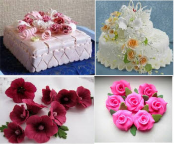 Esküvői torták és virágok öntött otthon saját kezűleg