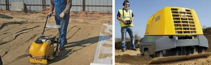 Ram homok gördülő, lapvibrátorok és kézi technológiával munka