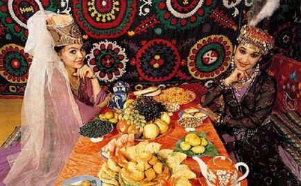 Üzbég esküvői hagyományok és szokások, viseletek és kezeli a fiatal fotókkal és videó