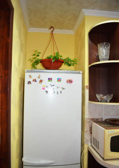 Kis hűtőszekrény a konyhában, hová tegye, belsőépítészet, fotó, videó használati