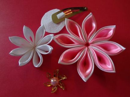 Clip kanzasi saját kezűleg mester osztály létrehozásához kétrétegű virág