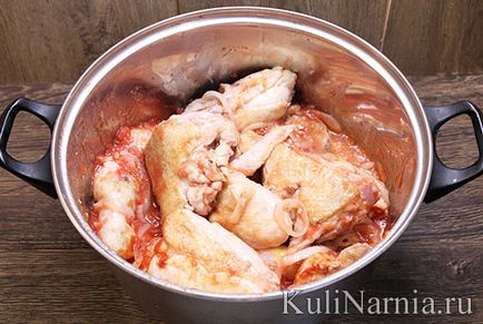 Chakhokhbili csirke recept egy fotó